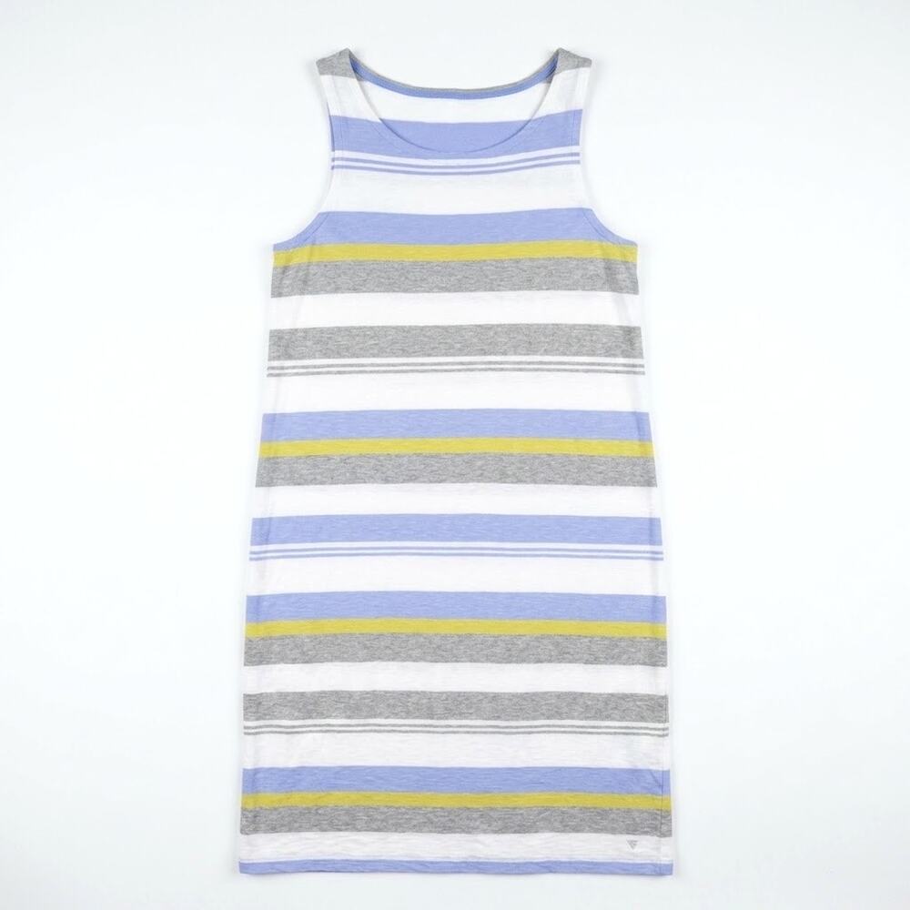 Joules Striped Midi Tank Dress White Blue Sleeveless Cotton Casual Womens US 12